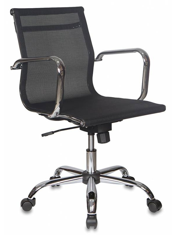 Кресло руководителя Бюрократ CH-993-Low/M01 низкая спинка черный сетка крестовина хром