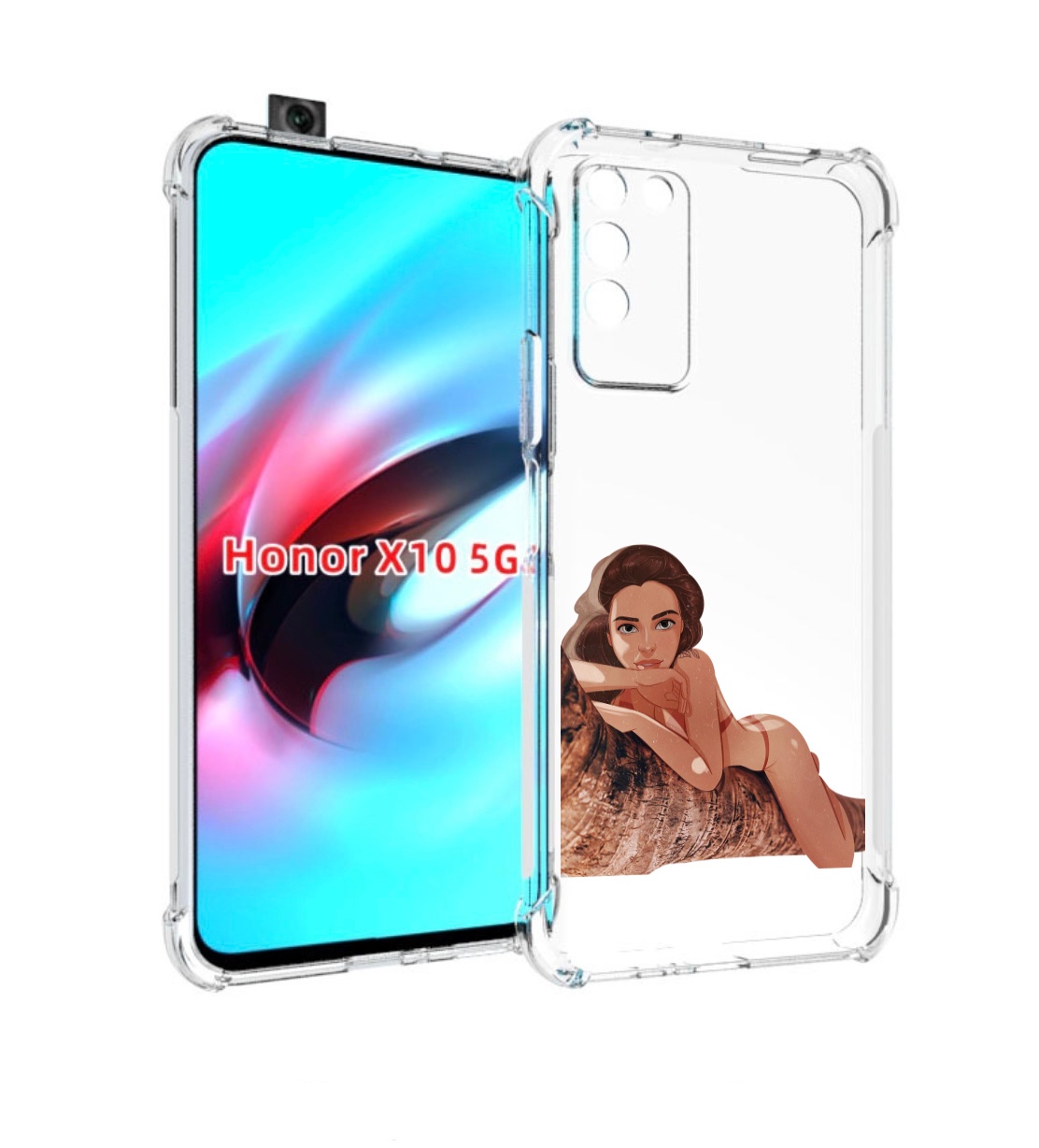 

Чехол MyPads амазонка-на-дереве для Honor X10, Прозрачный, Tocco