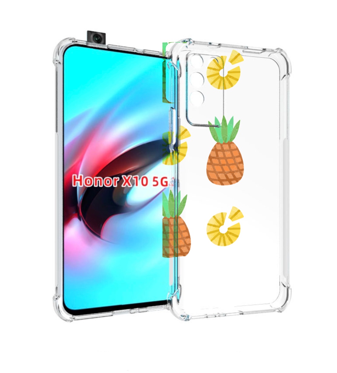 

Чехол MyPads ананасики для Honor X10, Прозрачный, Tocco