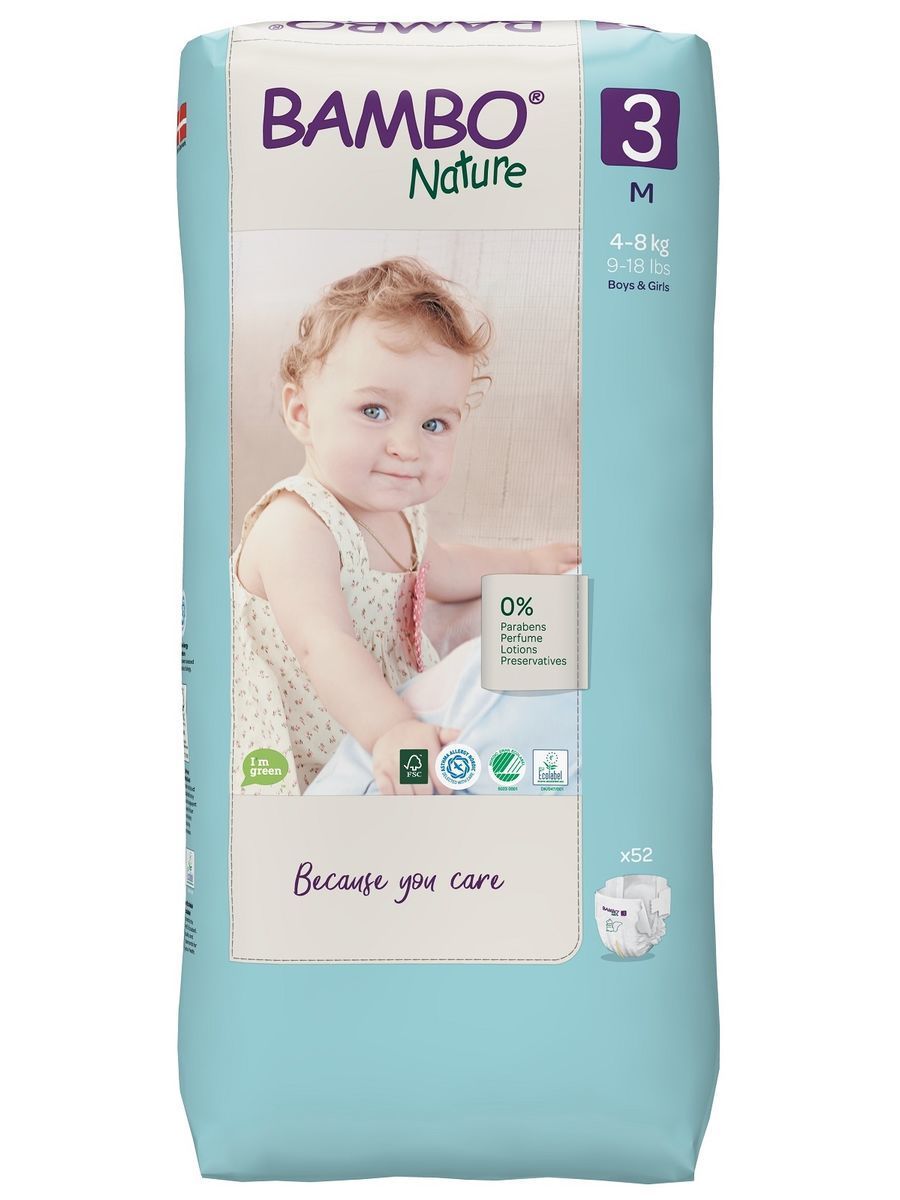 фото Подгузники детские bambo nature 3 52 штуки abena