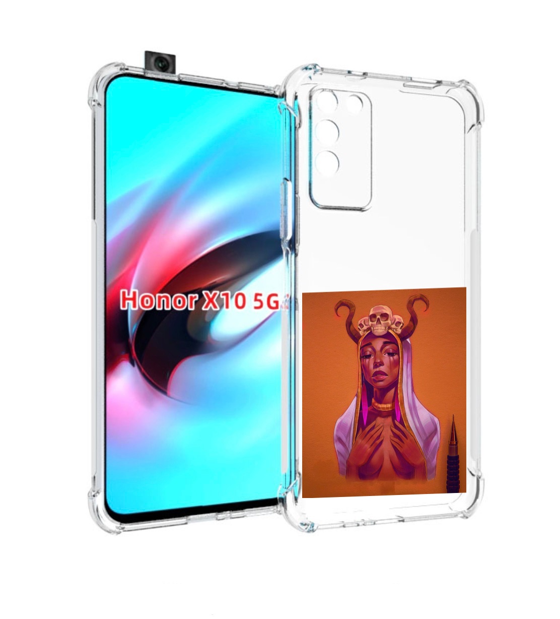 

Чехол MyPads античная-девушка для Honor X10, Прозрачный, Tocco