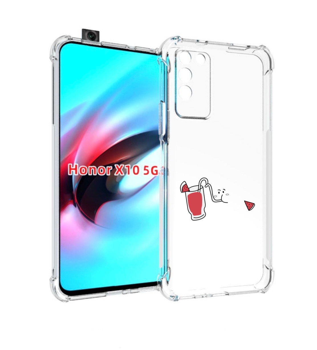 

Чехол MyPads арбузный-напиток для Honor X10, Прозрачный, Tocco
