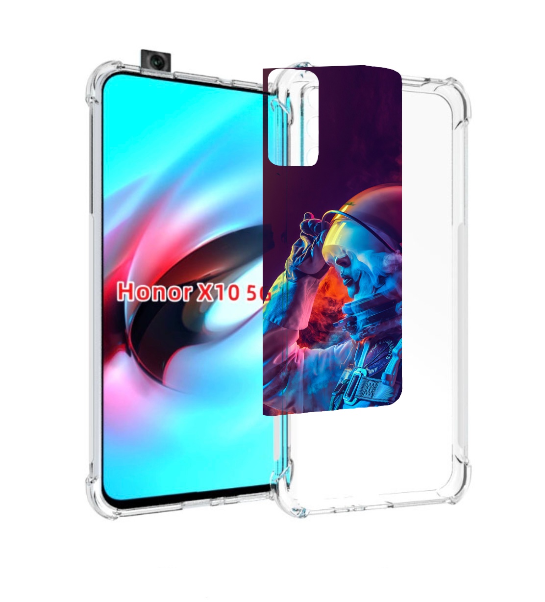 

Чехол MyPads астронавт в дыму для Honor X10, Прозрачный, Tocco