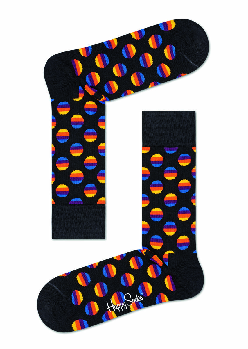 Носки унисекс Happy Socks Sunrise Dot Sock SUD01 черные 36-40