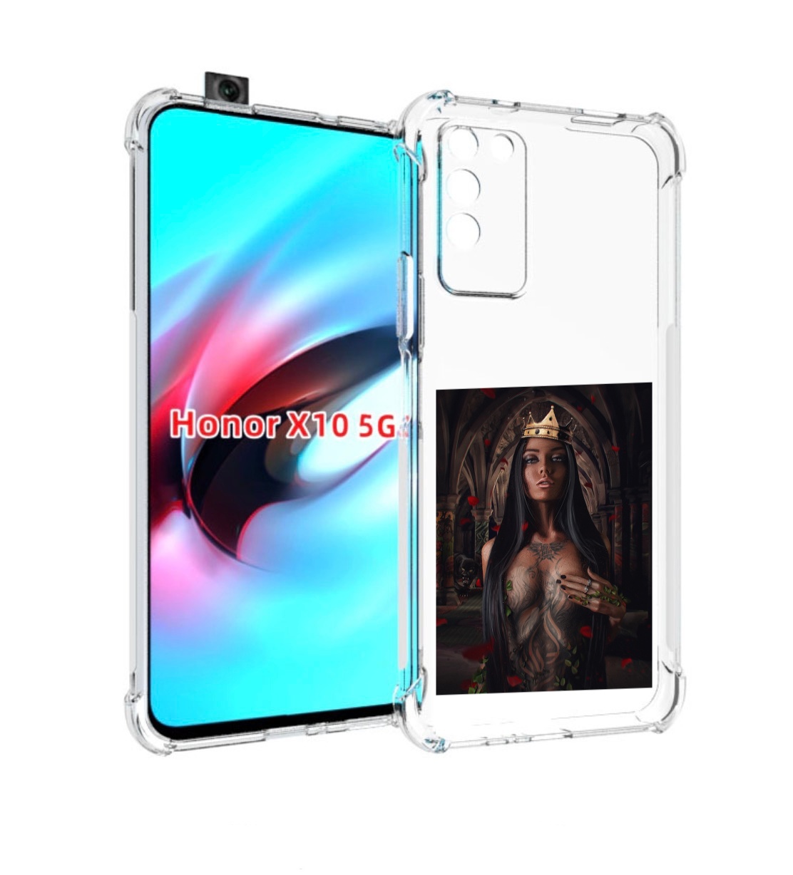 

Чехол MyPads багровый-пик для Honor X10, Прозрачный, Tocco