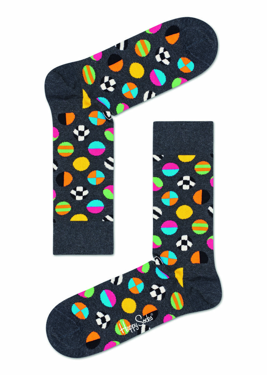 Носки унисекс Happy Socks Clashing Dot Sock CLD01 серые 36-40