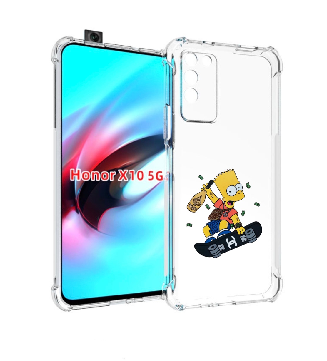 

Чехол MyPads барт-скейтер детский для Honor X10, Прозрачный, Tocco