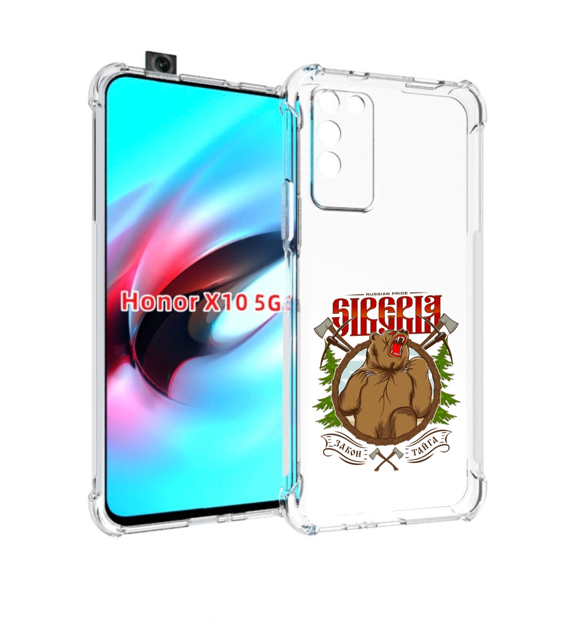 

Чехол MyPads Тайга для Honor X10, Прозрачный, Tocco