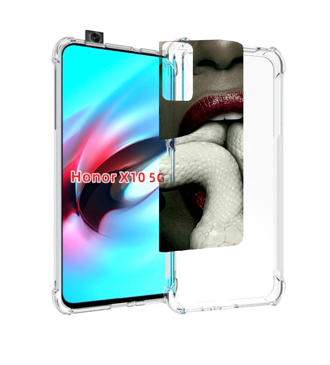 

Чехол MyPads белая-змея для Honor X10, Прозрачный, Tocco
