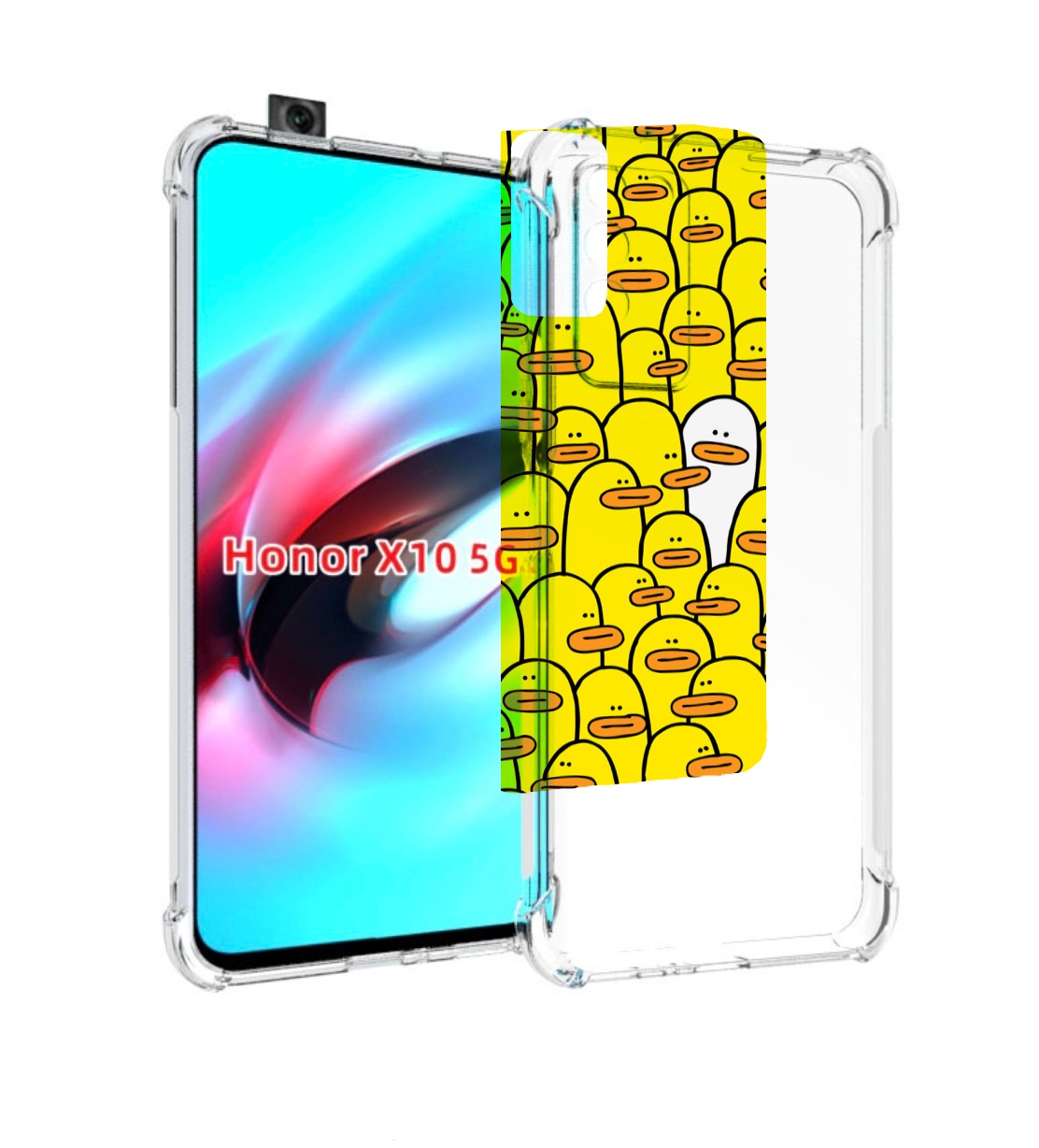 

Чехол MyPads белый среди желтых для Honor X10, Прозрачный, Tocco