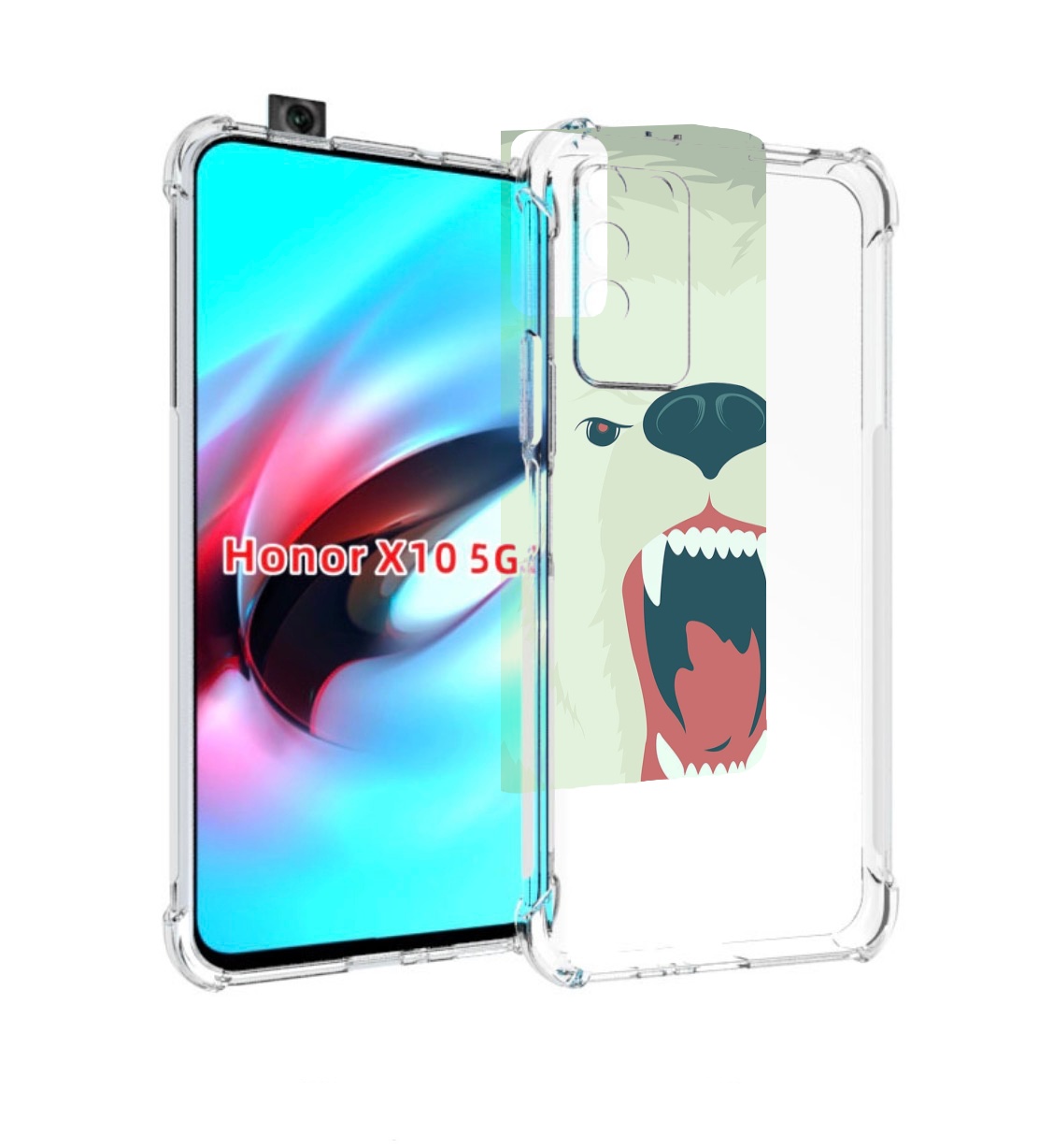 

Чехол MyPads белый-медведь для Honor X10, Прозрачный, Tocco