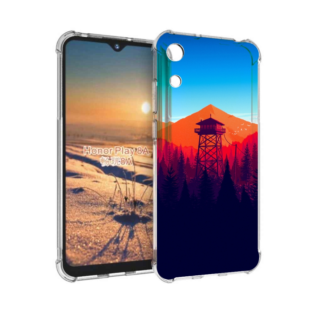 

Чехол бампер MyPads лес с оранжевыми горами для Honor 8A, Прозрачный, Tocco