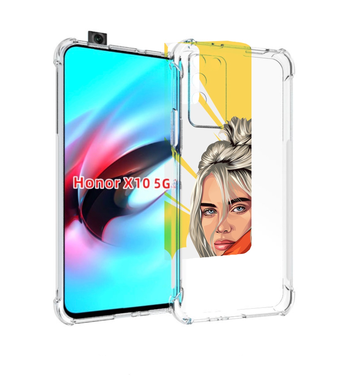 

Чехол MyPads билли-айлиш-в-куртке для Honor X10, Прозрачный, Tocco
