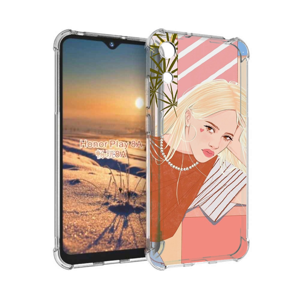 

Чехол бампер MyPads летняя-девочка женский для Honor 8A, Прозрачный, Tocco