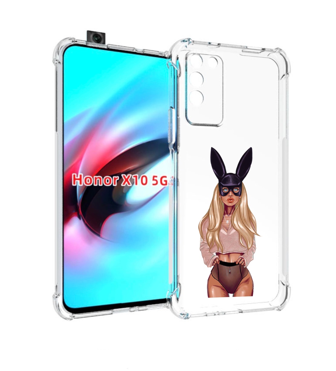 

Чехол MyPads блондинка-с-ушками женский для Honor X10, Прозрачный, Tocco