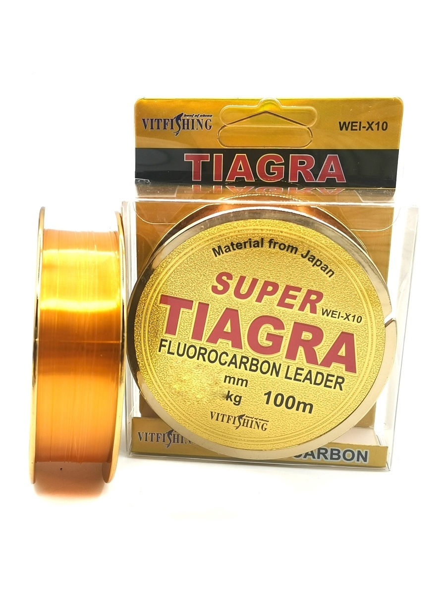 Леска рыболовная Super TIAGRA Fluorocarbon d-0.35mm 100m 22kg