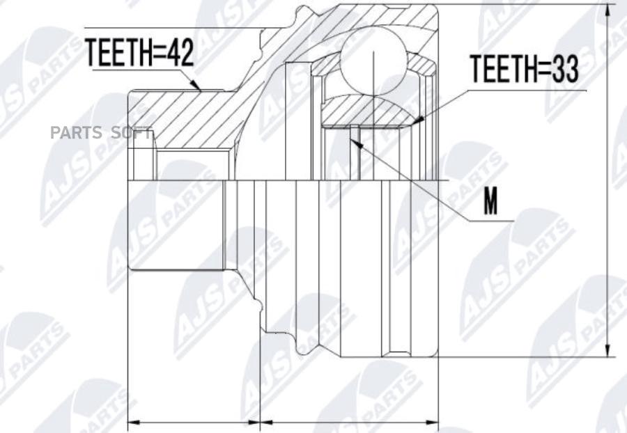 

NPZ-AU-051 Шрус наружный AUDI QUATTRO A4/A5 1.8TFSI, 2.0TFSI, 2.0TDI, 3.2FSI 08-, Q5 2.0TD