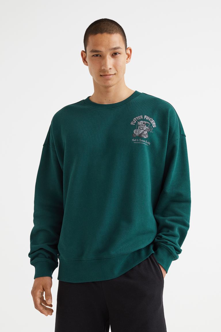 

Свитшот мужской H&M 1003931009 зеленый S (доставка из-за рубежа), 1003931009
