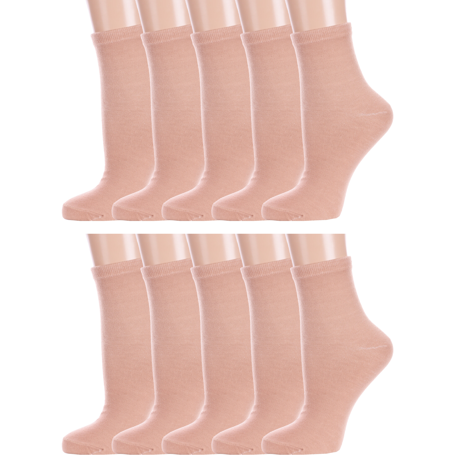 Комплект носков женских Hobby Line 10-Нжх339-19 коричневых 36-40, 10 пар