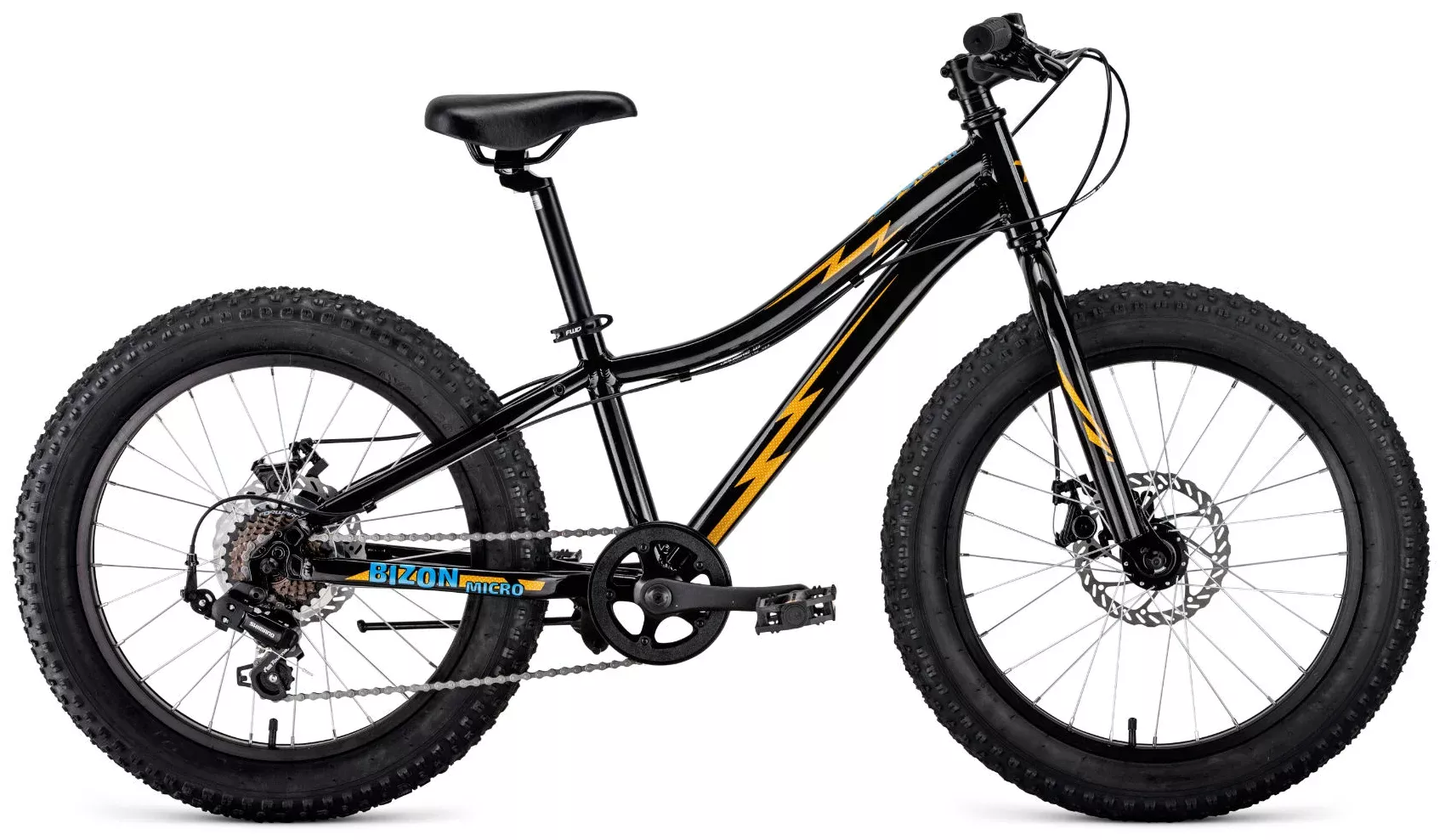 

Велосипед FORWARD Bizon Micro 20 D FR -23г. (11" / черный-желтый )