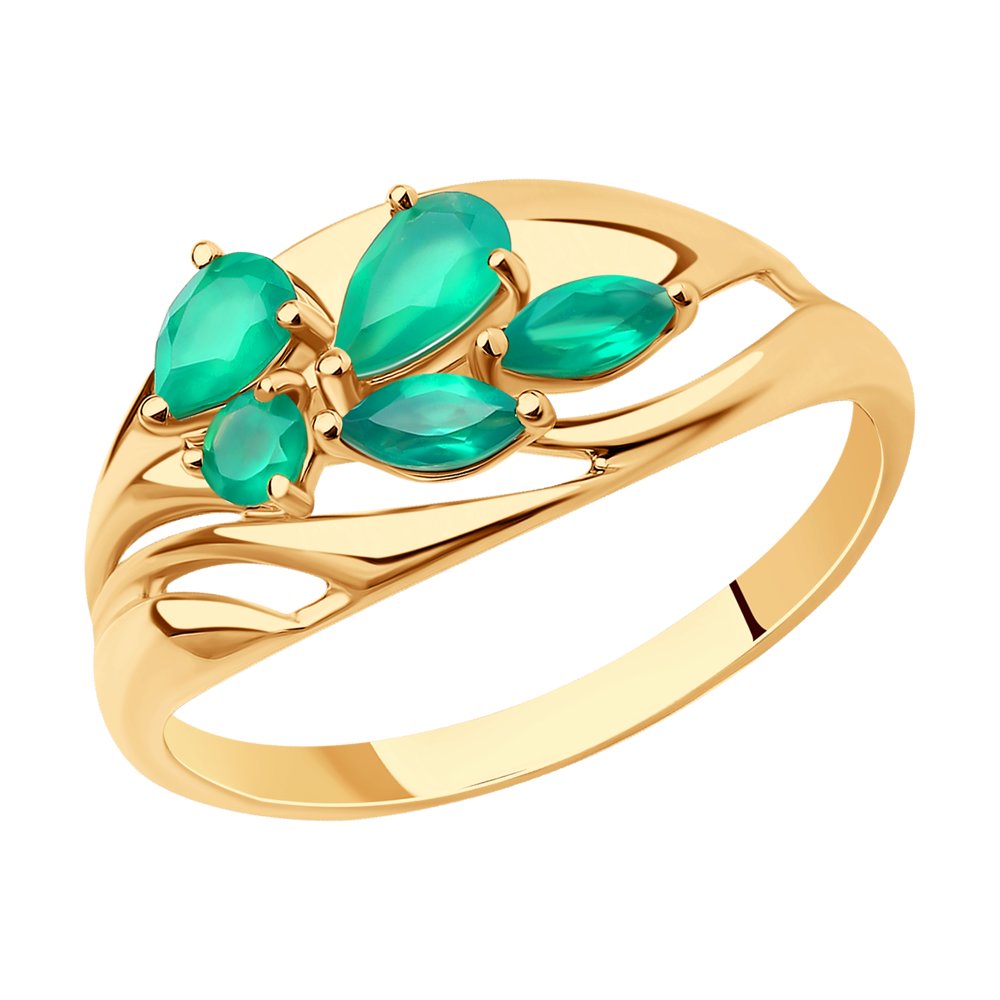 

Кольцо из красного золота с агатом р.17.5 SOKOLOV 37716208, 37716208