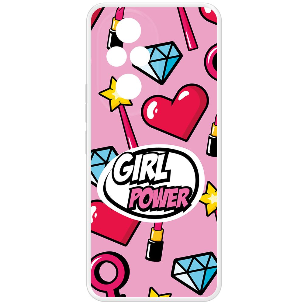 

Чехол-накладка Krutoff Clear Case Girl Power для Honor 200 Pro, Прозрачный