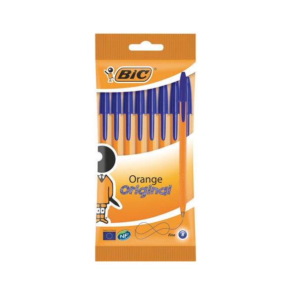 

Ручки шариковые BIC Orange Fine Синий линия 0,32мм 8 шт 3уп