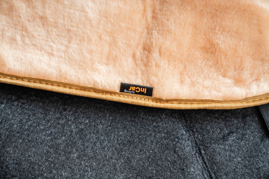 Накидки на сиденья искусственный мех бежевый, на перед. сиденья, 2 шт, тканевая подложка