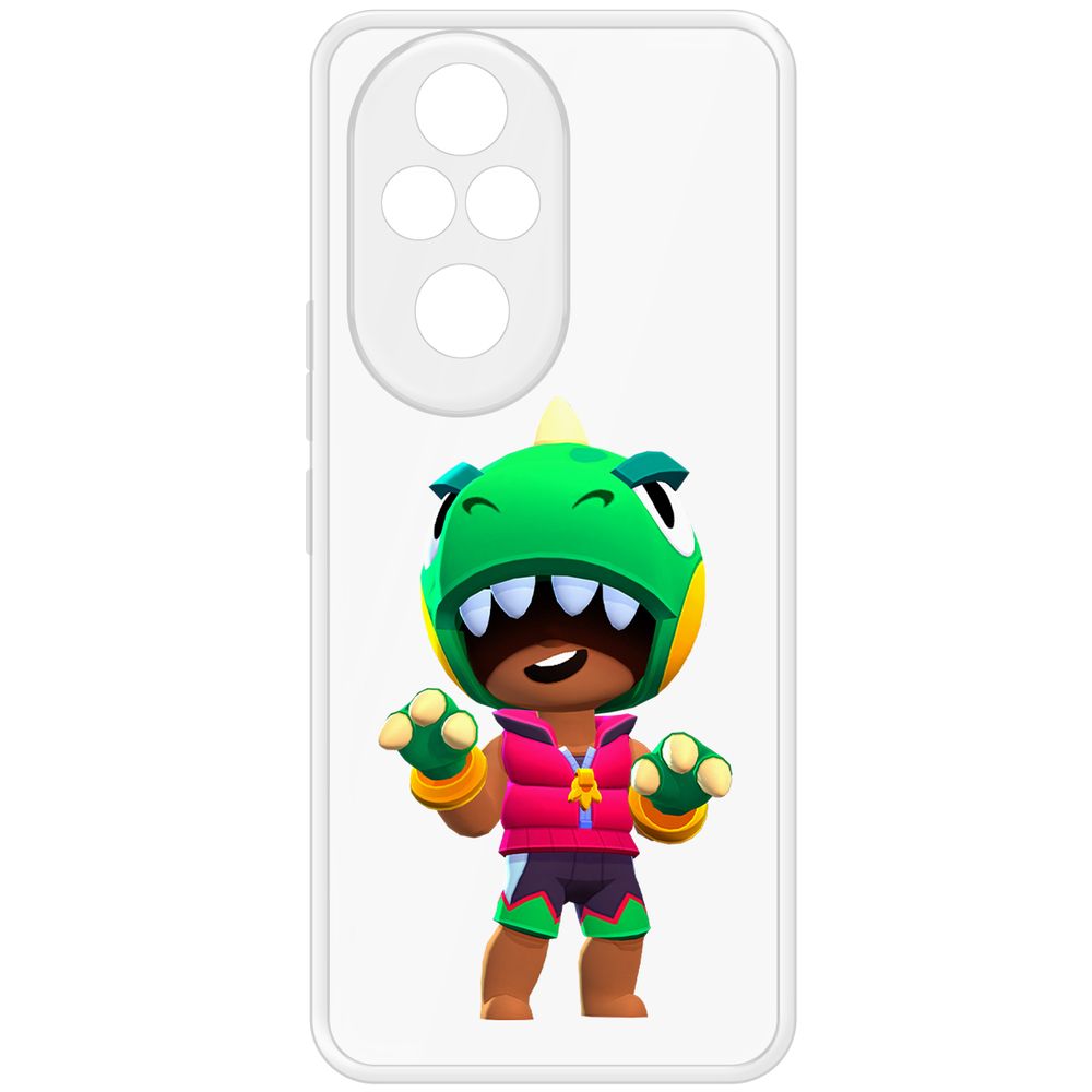 

Чехол-накладка Krutoff Clear Case Brawl Stars-Дино Леон для Honor 200 Pro, Прозрачный