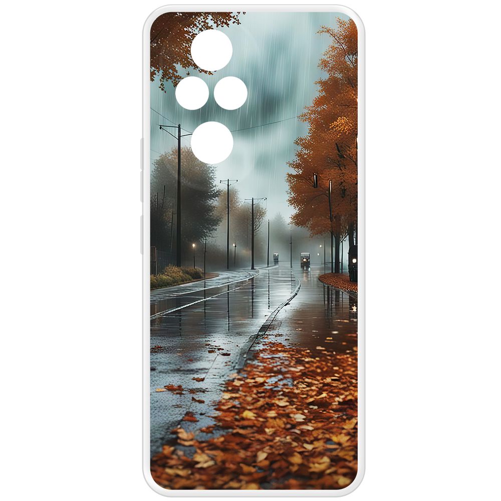 

Чехол-накладка Krutoff Clear Case Осенний дождь для Honor 200 Pro, Прозрачный