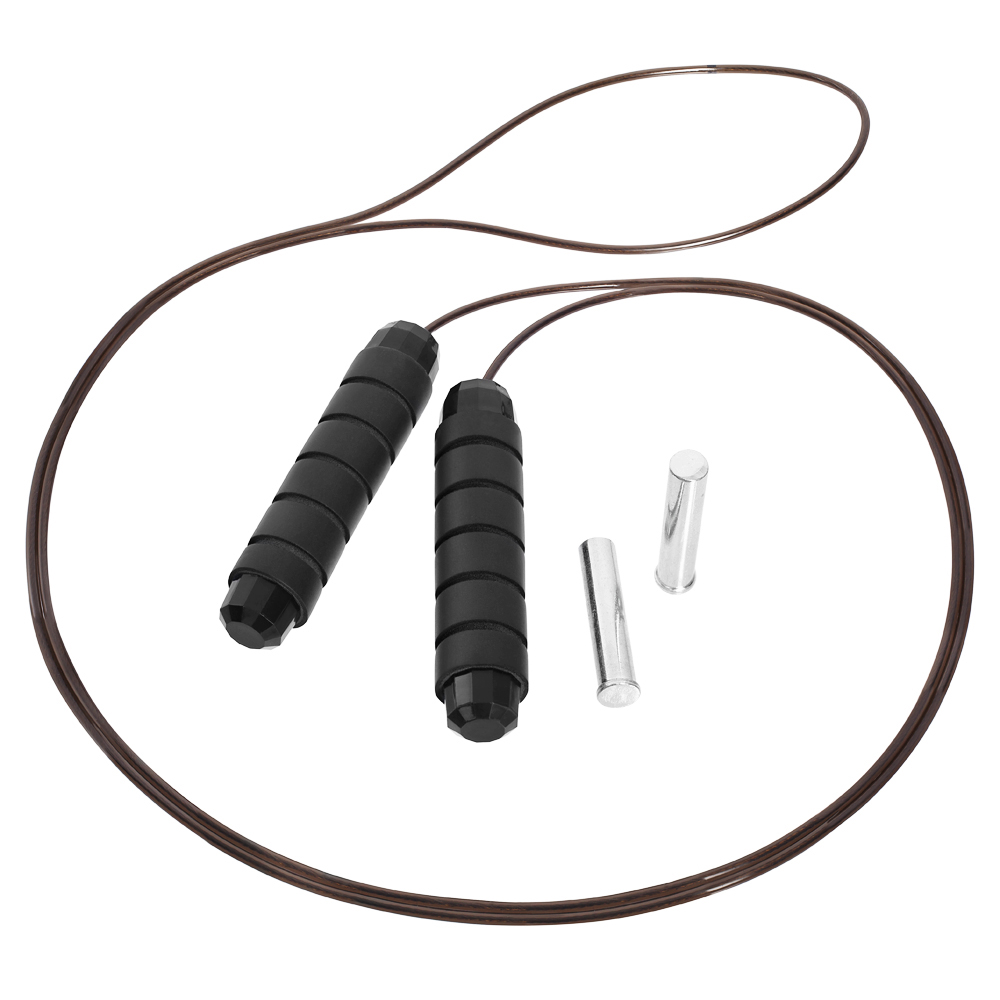 Скоростная скакалка STRONG BODY, 3 метра, утяжеленная с подшипниками и тросиком, черная