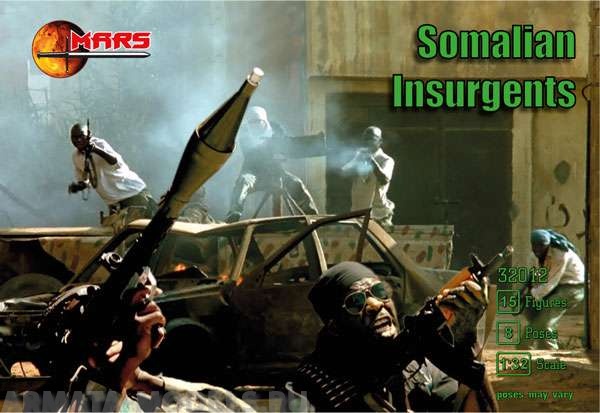 

32012MR Фигуры Somalian Insurgents 1/32