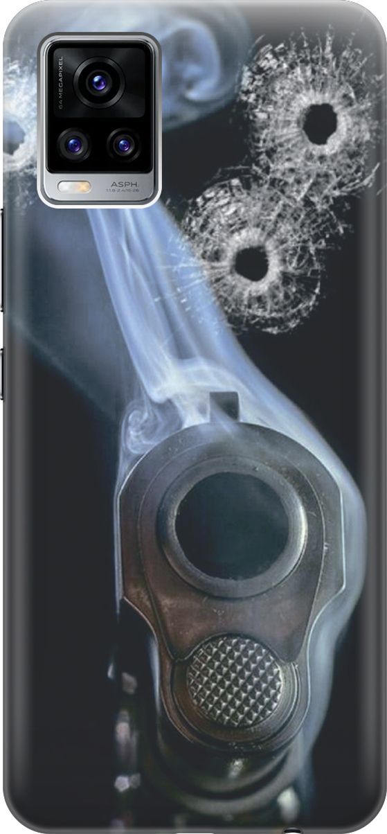 

Силиконовый чехол на Vivo V20 "Выстрел", Серый;синий, 159670
