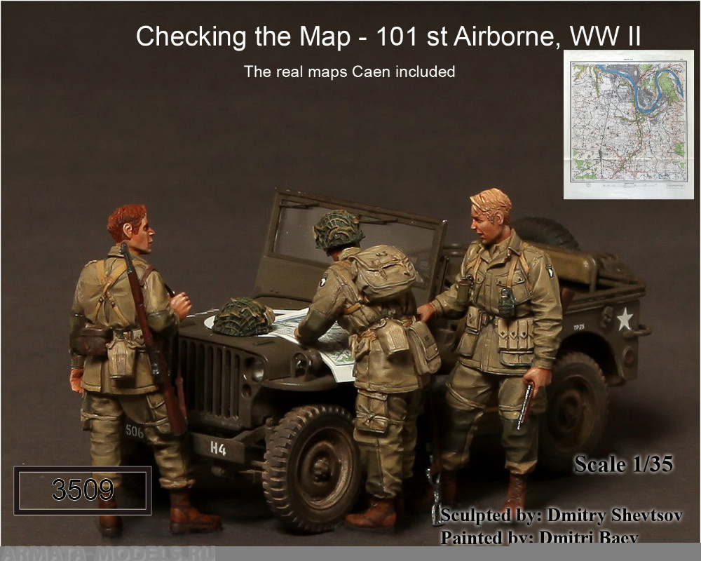 3509SOGA  Checking the Map - 101st Airborne, WWII
