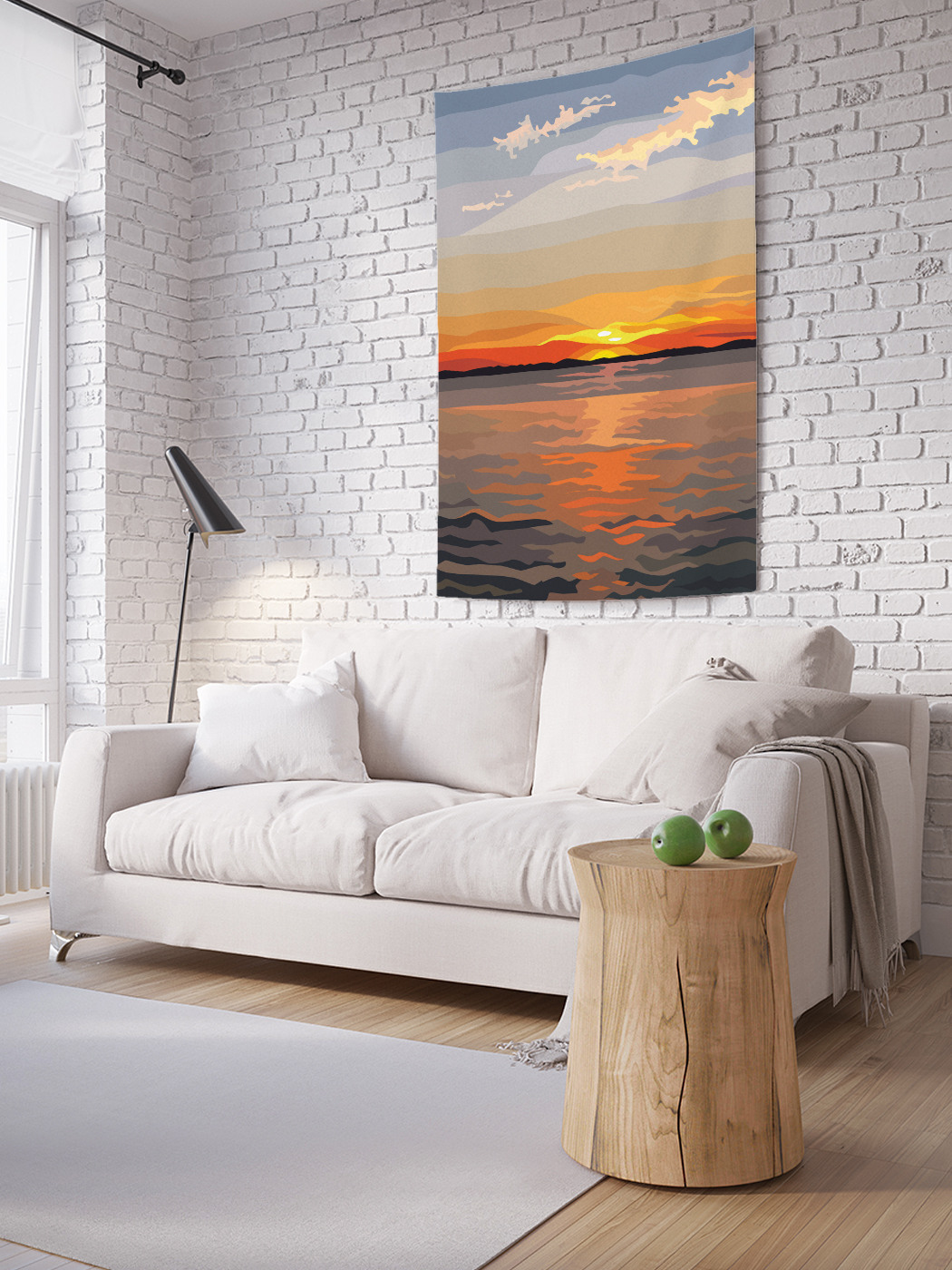 

Вертикальное фотопанно на стену JoyArty Минималистичный закат 100x150 см, Минималистичный закат