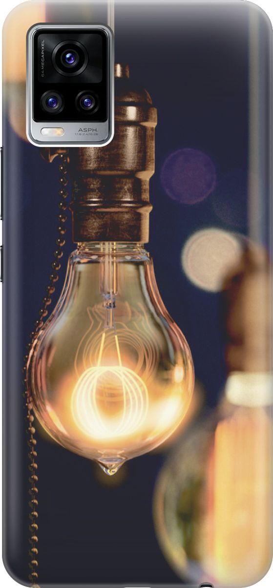 

Силиконовый чехол на Vivo V20 "Ретро-лампа", Желтый;синий, 159668
