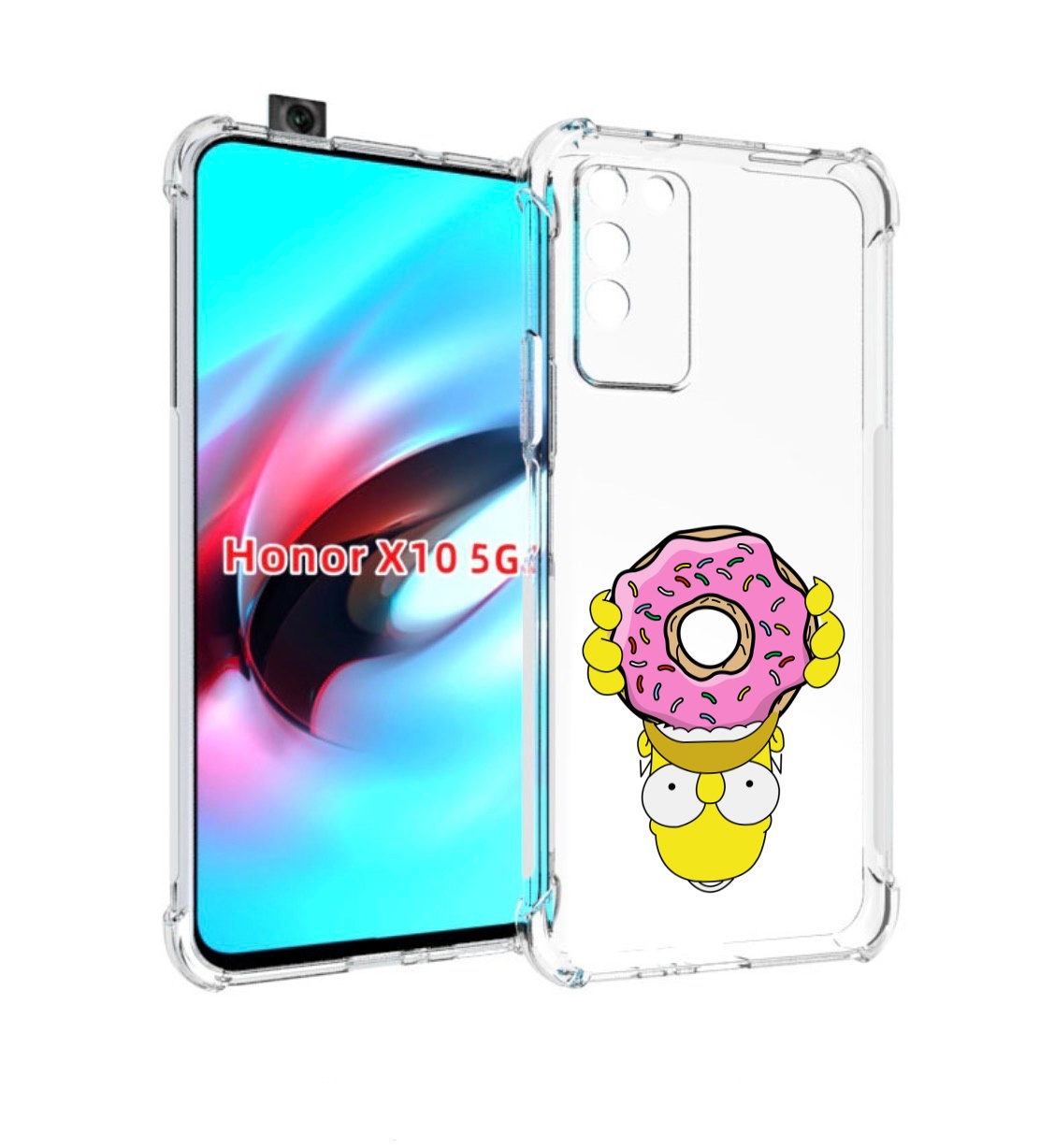 

Чехол MyPads большой-пончик для Honor X10, Прозрачный, Tocco