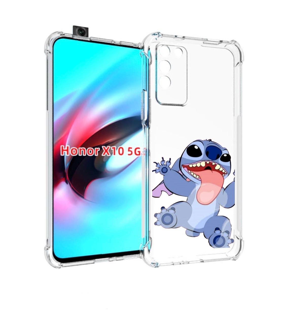 

Чехол MyPads большой-стич для Honor X10, Прозрачный, Tocco