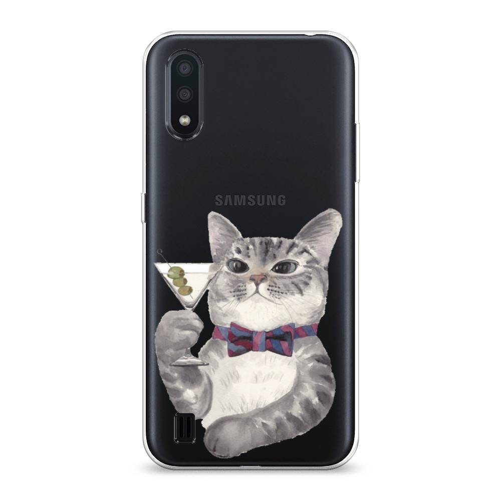 

Силиконовый чехол "Кот джентльмен" на Samsung Galaxy A01, Кот джентльмен