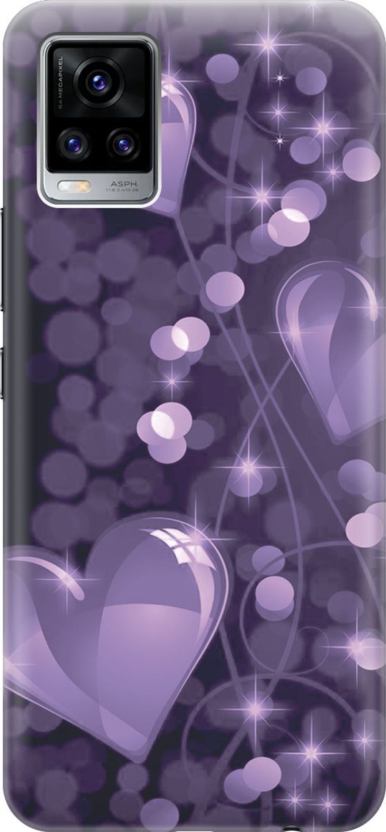 

Силиконовый чехол на Vivo V20 "Любовь в фиолетовом цвете", Фиолетовый;черный, 159670