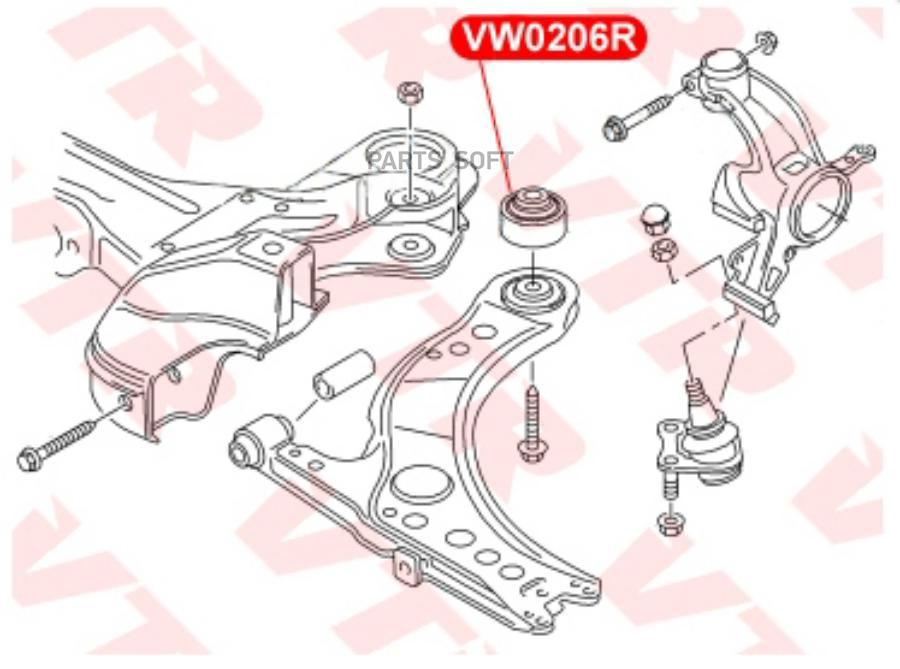 

Сайлентблок Рычага Передней Подвески, Задний VTR арт. VW0206R