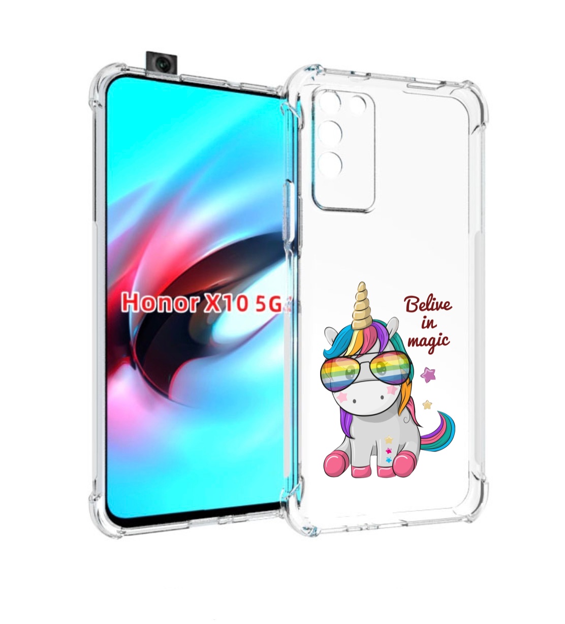 

Чехол MyPads верю-в-магию детский для Honor X10, Прозрачный, Tocco