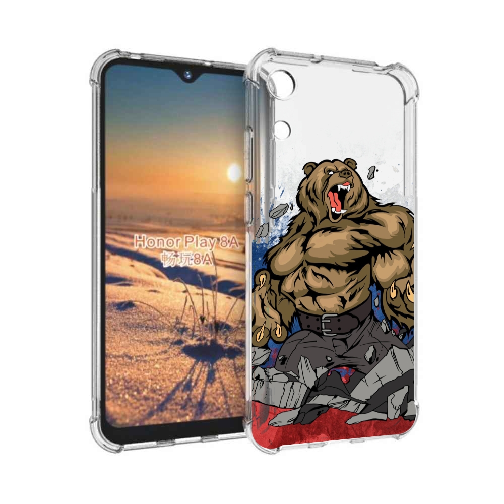 

Чехол бампер MyPads медведь защитник родины для Honor 8A, Прозрачный, Tocco
