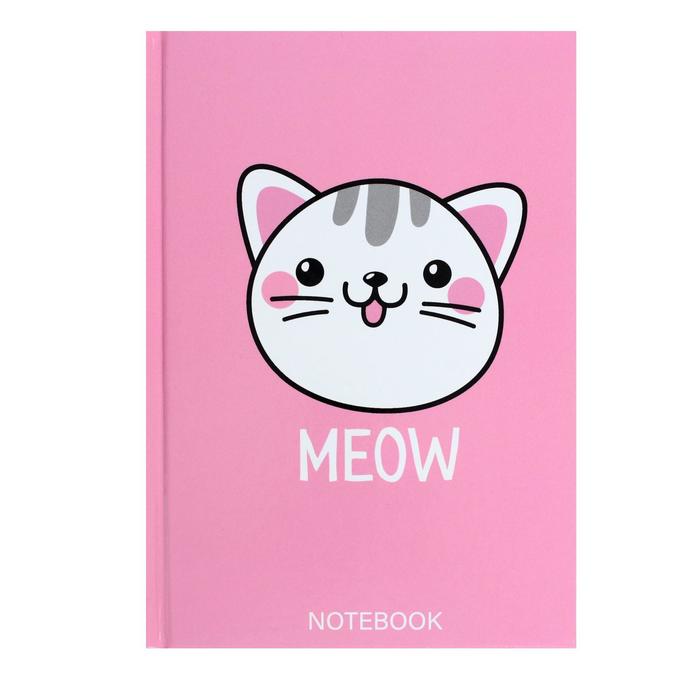

Колледж-тетрадь А5 80 листов в клетку MEOW.Розовый кот