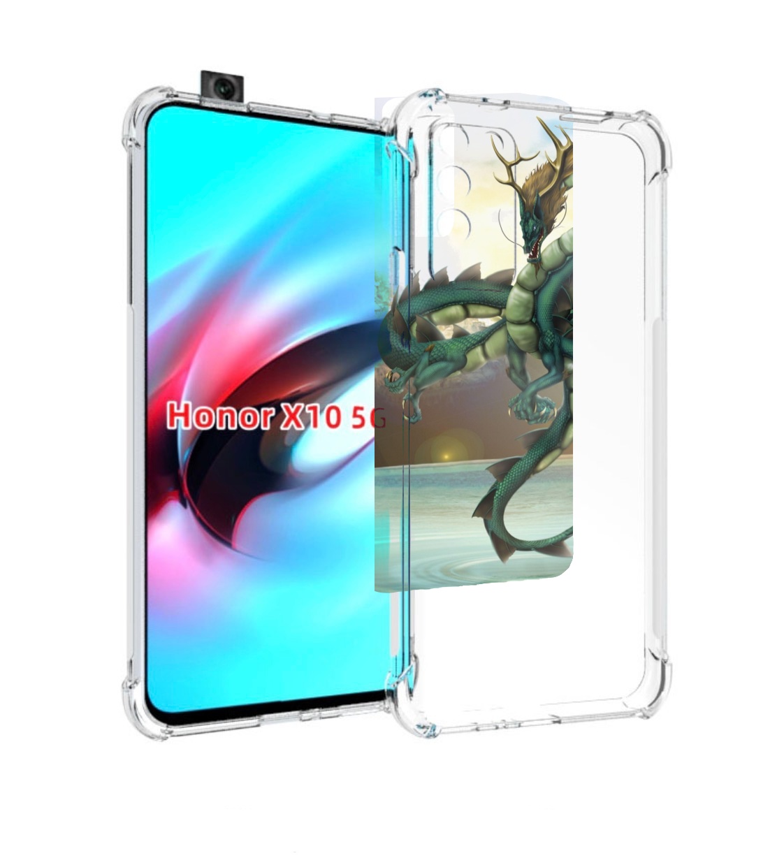 

Чехол MyPads водяной-дракон для Honor X10, Прозрачный, Tocco