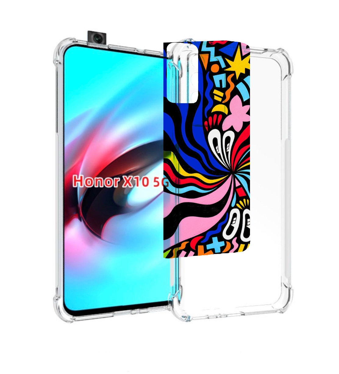 

Чехол MyPads волнистая-абстракция для Honor X10, Прозрачный, Tocco