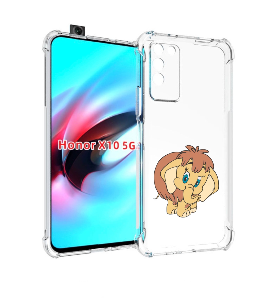 

Чехол MyPads волосатый-слоник детский для Honor X10, Прозрачный, Tocco