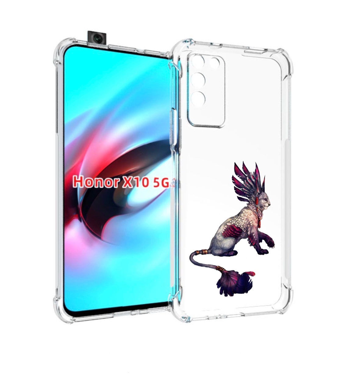 

Чехол MyPads волшебная-пума для Honor X10, Прозрачный, Tocco