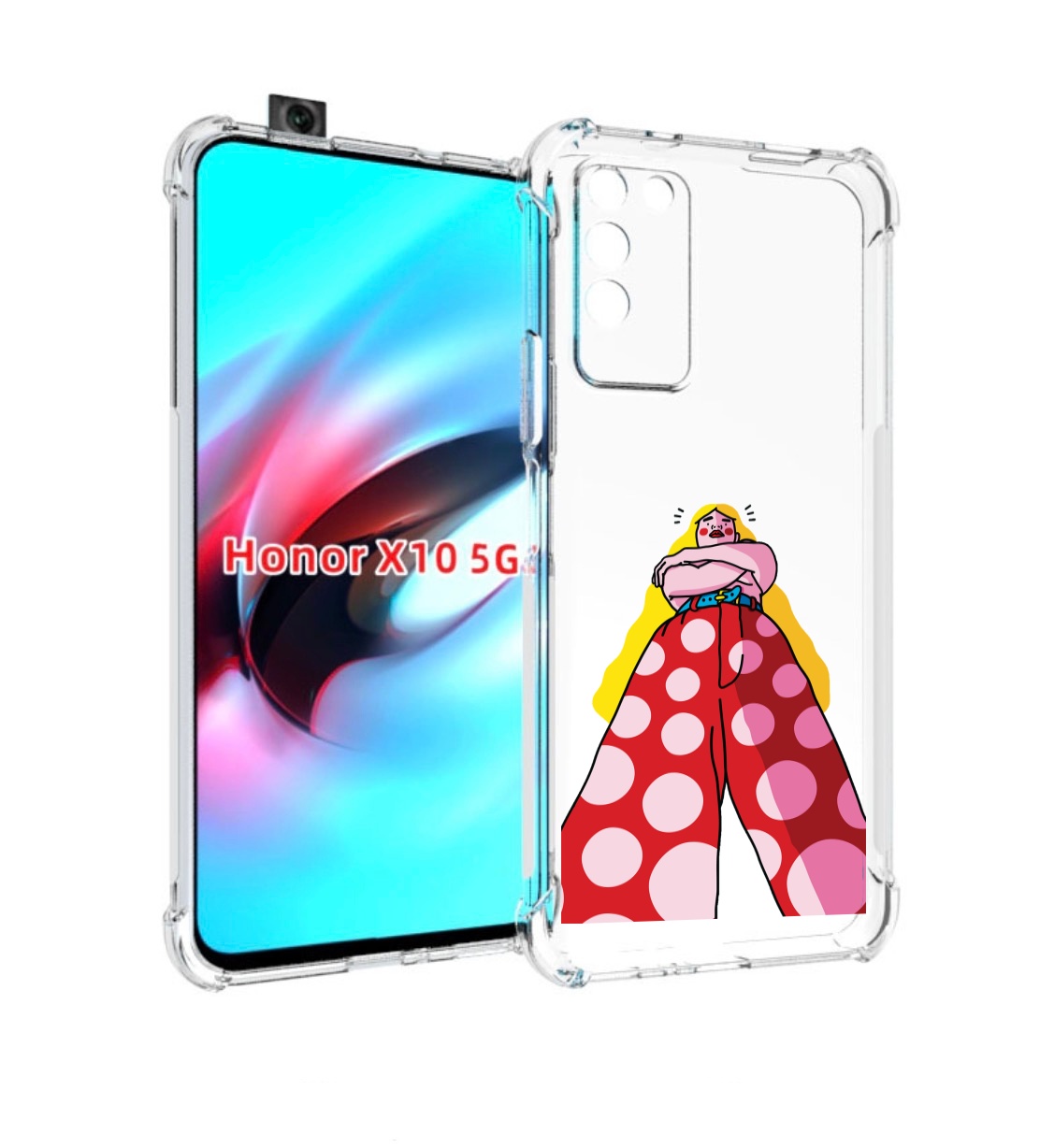 

Чехол MyPads высокая-девушка для Honor X10, Прозрачный, Tocco