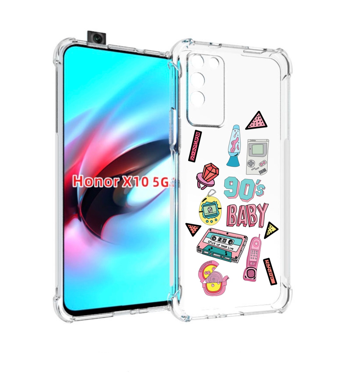

Чехол MyPads гаджеты-90х для Honor X10, Прозрачный, Tocco